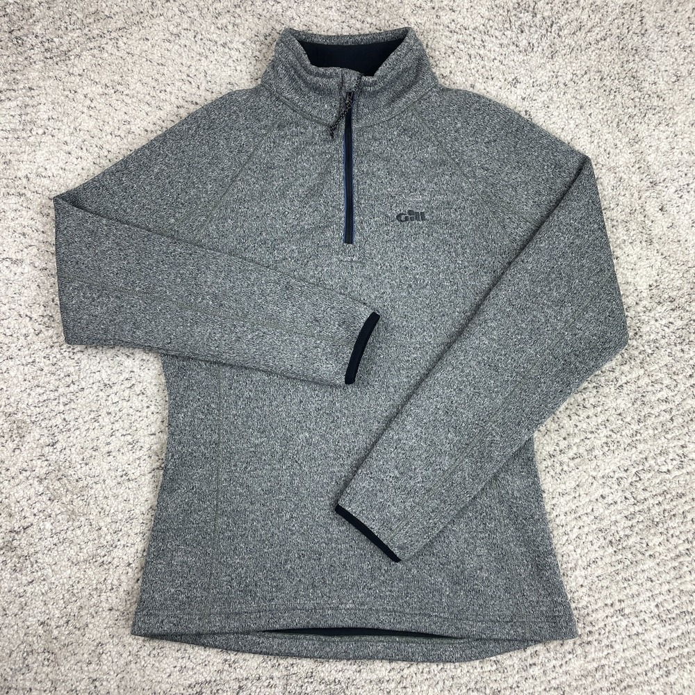 Gill Sweater Womens 6 Knit Fleece 1/4 Zip Pullover Mock Neck Sailing Boating GUC